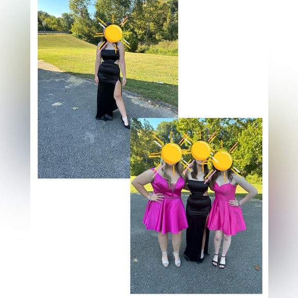 Lucy in the Sky Antoinette Satin Cutout Corset Maxi in Black size Large - Picture 5 of 5